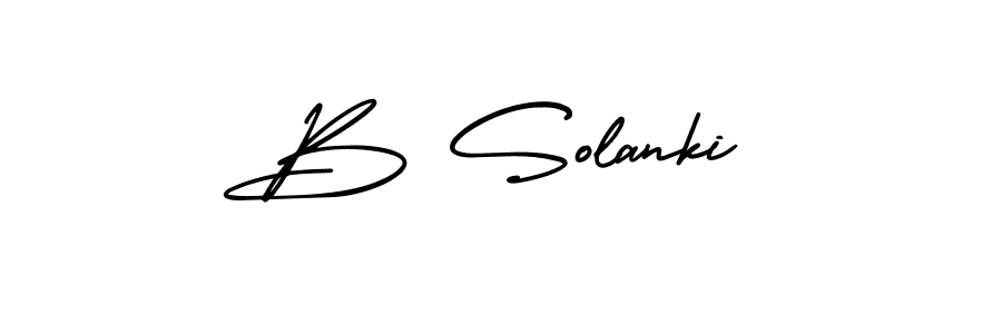 Make a beautiful signature design for name B Solanki. With this signature (AmerikaSignatureDemo-Regular) style, you can create a handwritten signature for free. B Solanki signature style 3 images and pictures png