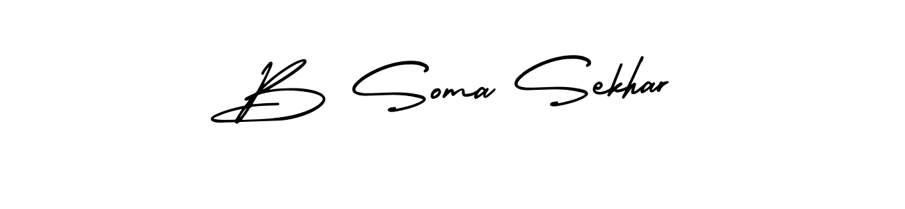 Use a signature maker to create a handwritten signature online. With this signature software, you can design (AmerikaSignatureDemo-Regular) your own signature for name B Soma Sekhar. B Soma Sekhar signature style 3 images and pictures png