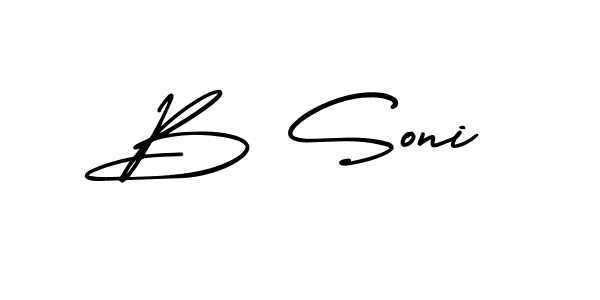 Use a signature maker to create a handwritten signature online. With this signature software, you can design (AmerikaSignatureDemo-Regular) your own signature for name B Soni. B Soni signature style 3 images and pictures png