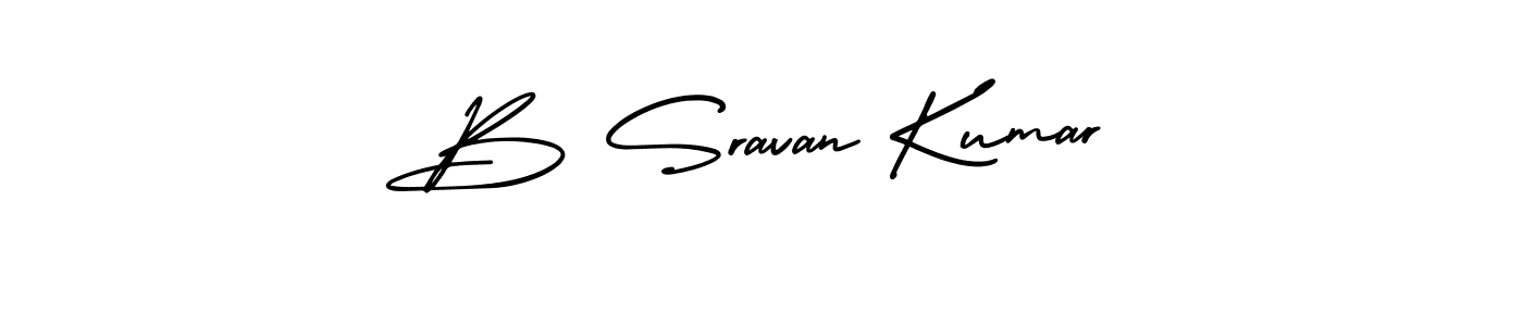 if you are searching for the best signature style for your name B Sravan Kumar. so please give up your signature search. here we have designed multiple signature styles  using AmerikaSignatureDemo-Regular. B Sravan Kumar signature style 3 images and pictures png