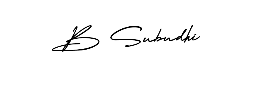 The best way (AmerikaSignatureDemo-Regular) to make a short signature is to pick only two or three words in your name. The name B Subudhi include a total of six letters. For converting this name. B Subudhi signature style 3 images and pictures png