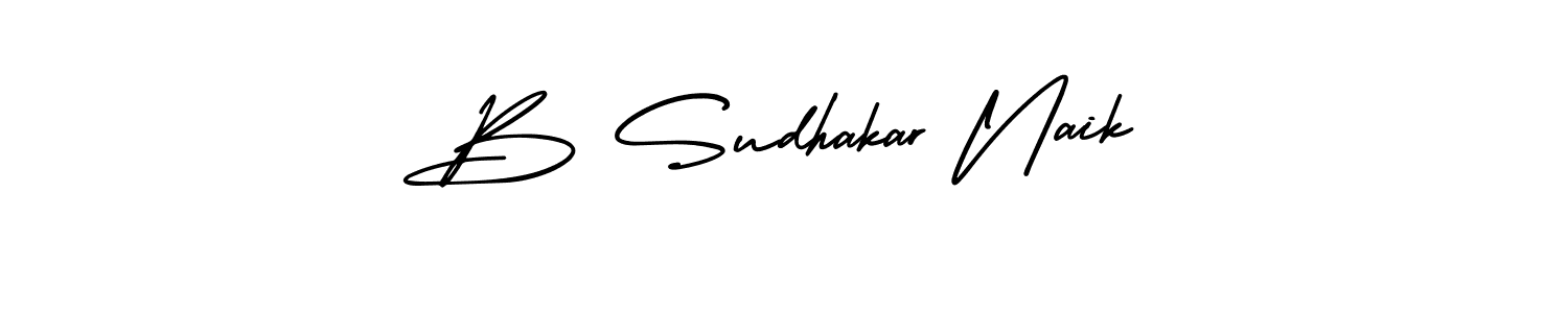 You should practise on your own different ways (AmerikaSignatureDemo-Regular) to write your name (B Sudhakar Naik) in signature. don't let someone else do it for you. B Sudhakar Naik signature style 3 images and pictures png