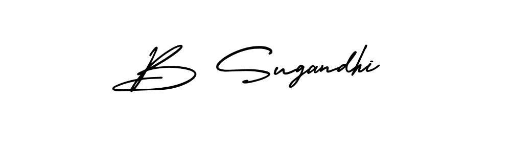 Use a signature maker to create a handwritten signature online. With this signature software, you can design (AmerikaSignatureDemo-Regular) your own signature for name B Sugandhi. B Sugandhi signature style 3 images and pictures png