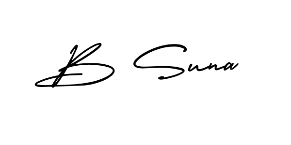 Create a beautiful signature design for name B Suna. With this signature (AmerikaSignatureDemo-Regular) fonts, you can make a handwritten signature for free. B Suna signature style 3 images and pictures png