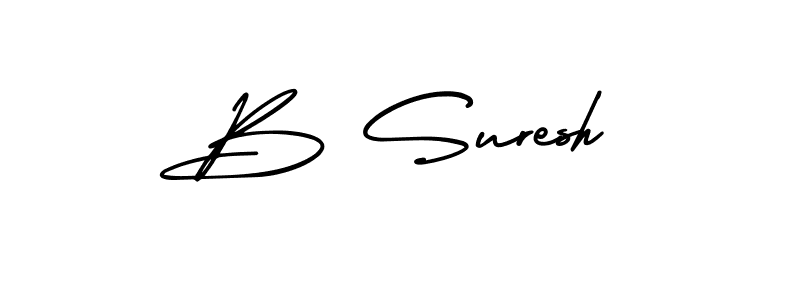 Create a beautiful signature design for name B Suresh. With this signature (AmerikaSignatureDemo-Regular) fonts, you can make a handwritten signature for free. B Suresh signature style 3 images and pictures png
