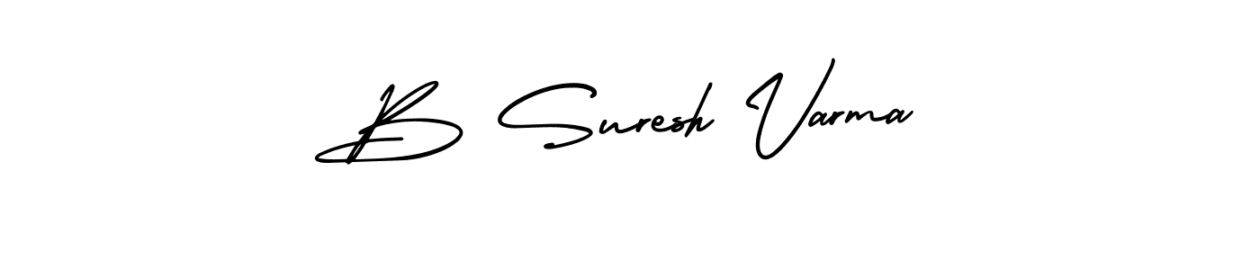 if you are searching for the best signature style for your name B Suresh Varma. so please give up your signature search. here we have designed multiple signature styles  using AmerikaSignatureDemo-Regular. B Suresh Varma signature style 3 images and pictures png