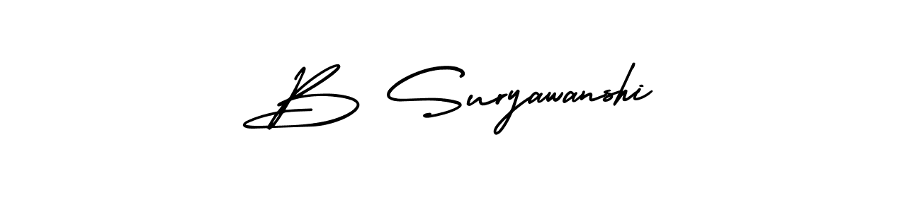 Use a signature maker to create a handwritten signature online. With this signature software, you can design (AmerikaSignatureDemo-Regular) your own signature for name B Suryawanshi. B Suryawanshi signature style 3 images and pictures png