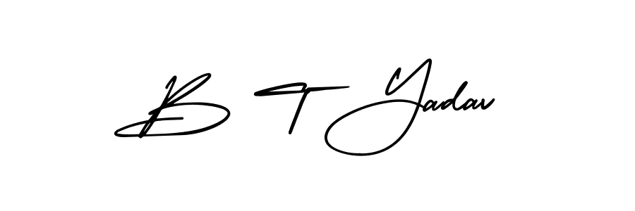 Create a beautiful signature design for name B T Yadav. With this signature (AmerikaSignatureDemo-Regular) fonts, you can make a handwritten signature for free. B T Yadav signature style 3 images and pictures png