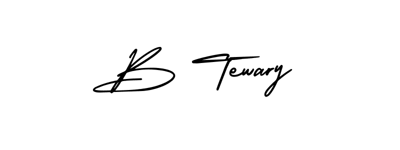 Make a beautiful signature design for name B Tewary. With this signature (AmerikaSignatureDemo-Regular) style, you can create a handwritten signature for free. B Tewary signature style 3 images and pictures png