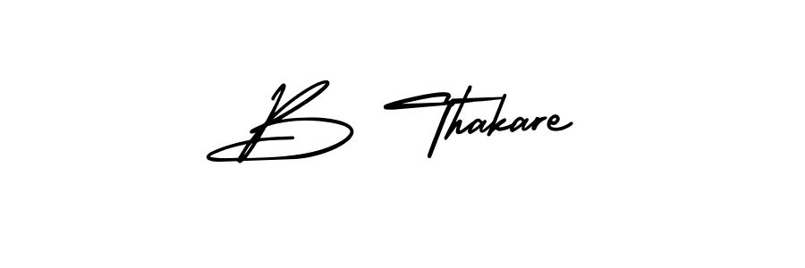 Create a beautiful signature design for name B Thakare. With this signature (AmerikaSignatureDemo-Regular) fonts, you can make a handwritten signature for free. B Thakare signature style 3 images and pictures png