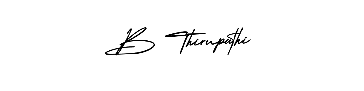 How to make B Thirupathi name signature. Use AmerikaSignatureDemo-Regular style for creating short signs online. This is the latest handwritten sign. B Thirupathi signature style 3 images and pictures png