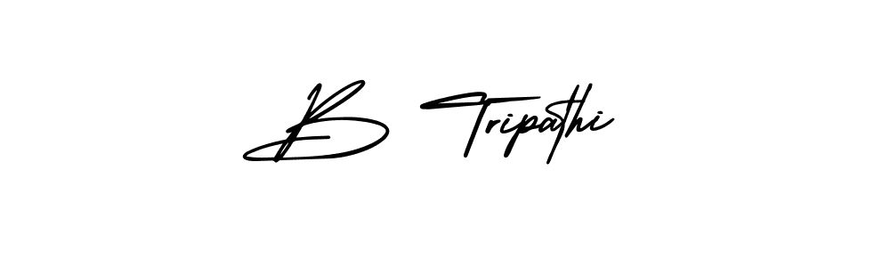 The best way (AmerikaSignatureDemo-Regular) to make a short signature is to pick only two or three words in your name. The name B Tripathi include a total of six letters. For converting this name. B Tripathi signature style 3 images and pictures png