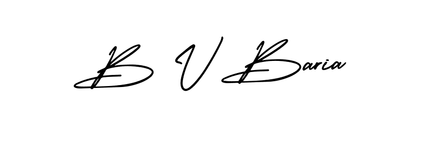 if you are searching for the best signature style for your name B V Baria. so please give up your signature search. here we have designed multiple signature styles  using AmerikaSignatureDemo-Regular. B V Baria signature style 3 images and pictures png