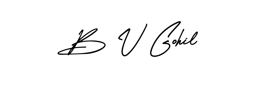 It looks lik you need a new signature style for name B V Gohil. Design unique handwritten (AmerikaSignatureDemo-Regular) signature with our free signature maker in just a few clicks. B V Gohil signature style 3 images and pictures png