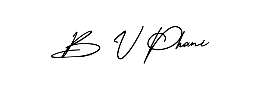 Make a beautiful signature design for name B V Phani. With this signature (AmerikaSignatureDemo-Regular) style, you can create a handwritten signature for free. B V Phani signature style 3 images and pictures png