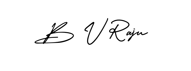 Use a signature maker to create a handwritten signature online. With this signature software, you can design (AmerikaSignatureDemo-Regular) your own signature for name B V Raju. B V Raju signature style 3 images and pictures png