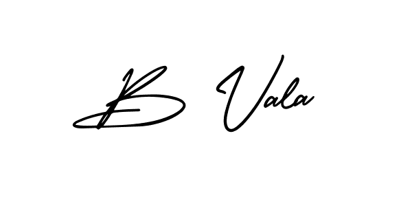Use a signature maker to create a handwritten signature online. With this signature software, you can design (AmerikaSignatureDemo-Regular) your own signature for name B Vala. B Vala signature style 3 images and pictures png