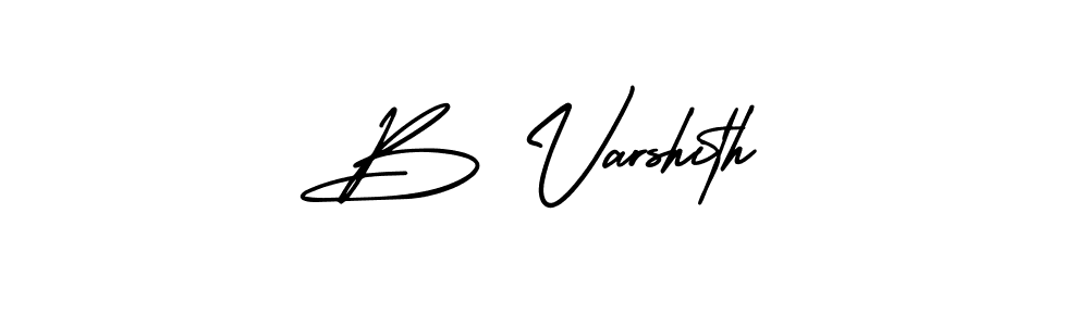 Use a signature maker to create a handwritten signature online. With this signature software, you can design (AmerikaSignatureDemo-Regular) your own signature for name B Varshith. B Varshith signature style 3 images and pictures png