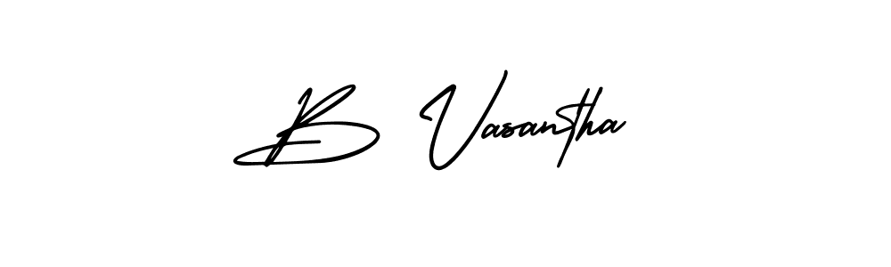 Design your own signature with our free online signature maker. With this signature software, you can create a handwritten (AmerikaSignatureDemo-Regular) signature for name B Vasantha. B Vasantha signature style 3 images and pictures png