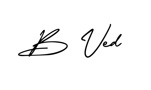 How to make B Ved name signature. Use AmerikaSignatureDemo-Regular style for creating short signs online. This is the latest handwritten sign. B Ved signature style 3 images and pictures png