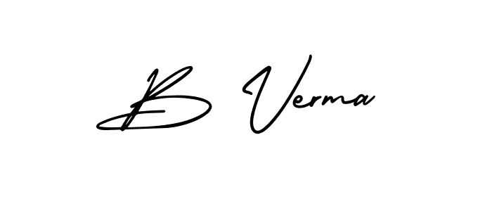 How to make B Verma name signature. Use AmerikaSignatureDemo-Regular style for creating short signs online. This is the latest handwritten sign. B Verma signature style 3 images and pictures png