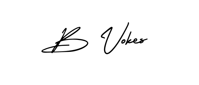 Design your own signature with our free online signature maker. With this signature software, you can create a handwritten (AmerikaSignatureDemo-Regular) signature for name B Vokes. B Vokes signature style 3 images and pictures png