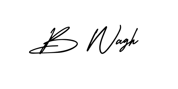 Design your own signature with our free online signature maker. With this signature software, you can create a handwritten (AmerikaSignatureDemo-Regular) signature for name B Wagh. B Wagh signature style 3 images and pictures png