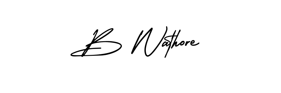 B Wathore stylish signature style. Best Handwritten Sign (AmerikaSignatureDemo-Regular) for my name. Handwritten Signature Collection Ideas for my name B Wathore. B Wathore signature style 3 images and pictures png