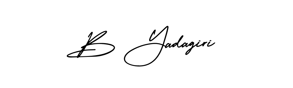 B Yadagiri stylish signature style. Best Handwritten Sign (AmerikaSignatureDemo-Regular) for my name. Handwritten Signature Collection Ideas for my name B Yadagiri. B Yadagiri signature style 3 images and pictures png
