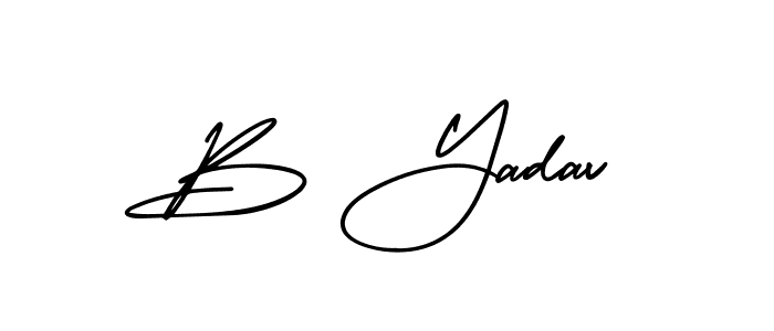 B Yadav stylish signature style. Best Handwritten Sign (AmerikaSignatureDemo-Regular) for my name. Handwritten Signature Collection Ideas for my name B Yadav. B Yadav signature style 3 images and pictures png