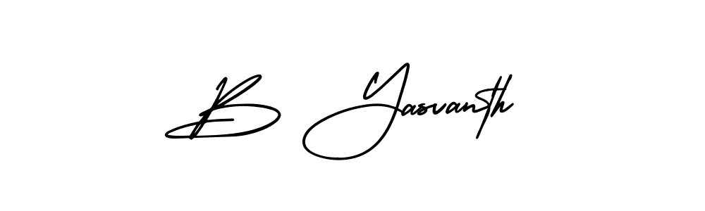 The best way (AmerikaSignatureDemo-Regular) to make a short signature is to pick only two or three words in your name. The name B Yasvanth include a total of six letters. For converting this name. B Yasvanth signature style 3 images and pictures png