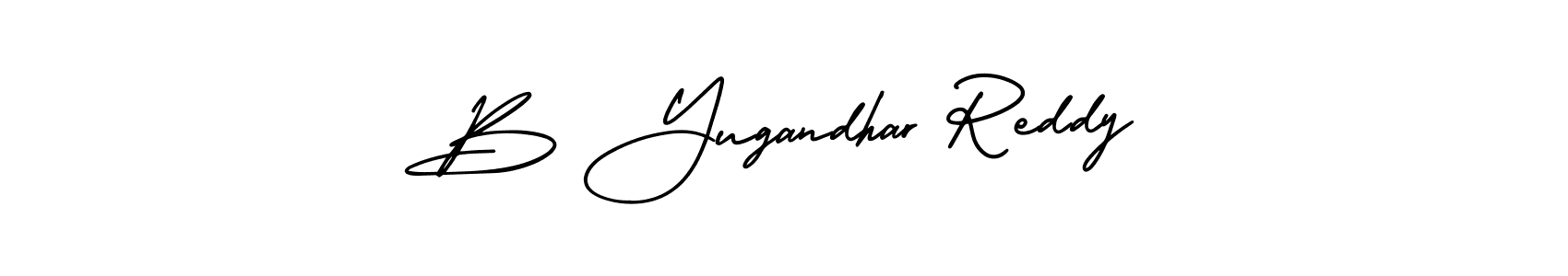 How to Draw B Yugandhar Reddy signature style? AmerikaSignatureDemo-Regular is a latest design signature styles for name B Yugandhar Reddy. B Yugandhar Reddy signature style 3 images and pictures png