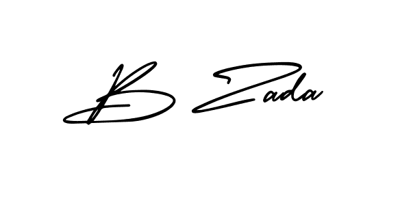 The best way (AmerikaSignatureDemo-Regular) to make a short signature is to pick only two or three words in your name. The name B Zada include a total of six letters. For converting this name. B Zada signature style 3 images and pictures png