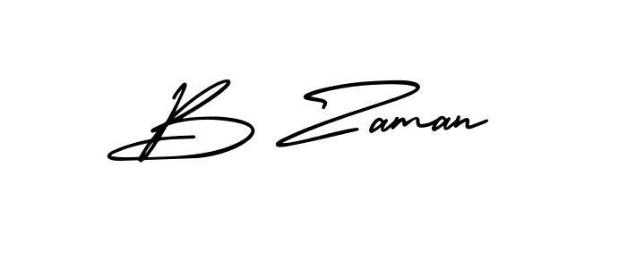 You should practise on your own different ways (AmerikaSignatureDemo-Regular) to write your name (B Zaman) in signature. don't let someone else do it for you. B Zaman signature style 3 images and pictures png