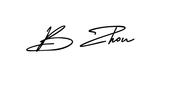 You should practise on your own different ways (AmerikaSignatureDemo-Regular) to write your name (B Zhou) in signature. don't let someone else do it for you. B Zhou signature style 3 images and pictures png