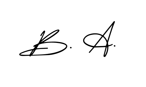 Create a beautiful signature design for name B. A.. With this signature (AmerikaSignatureDemo-Regular) fonts, you can make a handwritten signature for free. B. A. signature style 3 images and pictures png