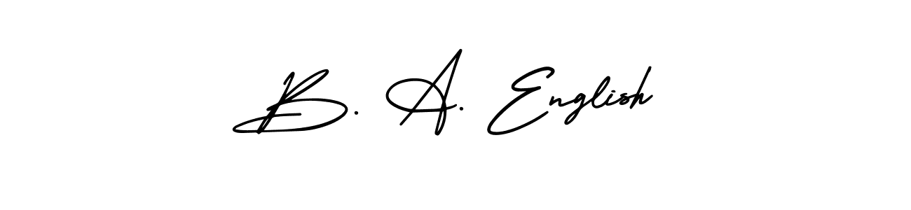 How to make B. A. English signature? AmerikaSignatureDemo-Regular is a professional autograph style. Create handwritten signature for B. A. English name. B. A. English signature style 3 images and pictures png