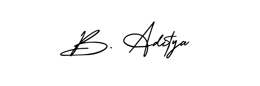 How to make B. Aditya name signature. Use AmerikaSignatureDemo-Regular style for creating short signs online. This is the latest handwritten sign. B. Aditya signature style 3 images and pictures png