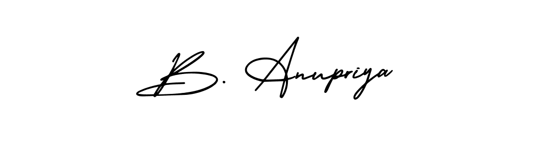 Use a signature maker to create a handwritten signature online. With this signature software, you can design (AmerikaSignatureDemo-Regular) your own signature for name B. Anupriya. B. Anupriya signature style 3 images and pictures png