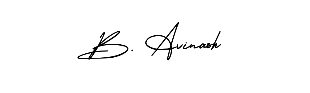 The best way (AmerikaSignatureDemo-Regular) to make a short signature is to pick only two or three words in your name. The name B. Avinash include a total of six letters. For converting this name. B. Avinash signature style 3 images and pictures png
