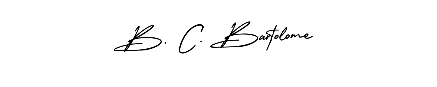Create a beautiful signature design for name B. C. Bartolome. With this signature (AmerikaSignatureDemo-Regular) fonts, you can make a handwritten signature for free. B. C. Bartolome signature style 3 images and pictures png