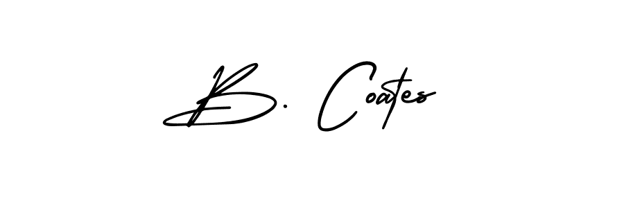 You should practise on your own different ways (AmerikaSignatureDemo-Regular) to write your name (B. Coates) in signature. don't let someone else do it for you. B. Coates signature style 3 images and pictures png