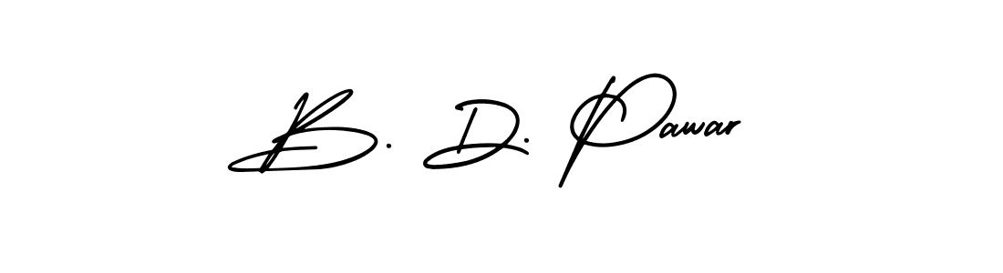 The best way (AmerikaSignatureDemo-Regular) to make a short signature is to pick only two or three words in your name. The name B. D. Pawar include a total of six letters. For converting this name. B. D. Pawar signature style 3 images and pictures png