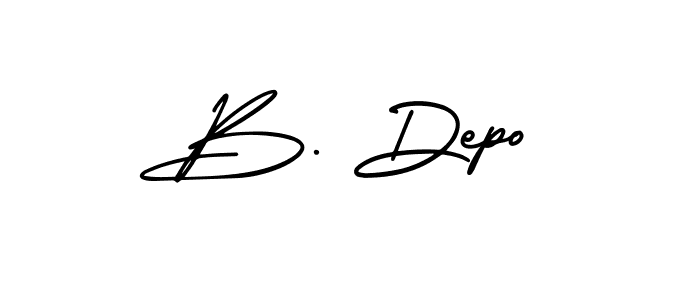 Create a beautiful signature design for name B. Depo. With this signature (AmerikaSignatureDemo-Regular) fonts, you can make a handwritten signature for free. B. Depo signature style 3 images and pictures png