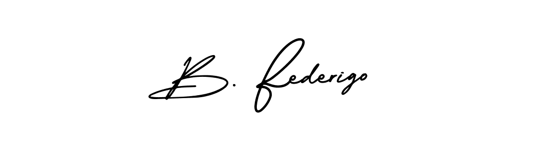 Create a beautiful signature design for name B. Federigo. With this signature (AmerikaSignatureDemo-Regular) fonts, you can make a handwritten signature for free. B. Federigo signature style 3 images and pictures png