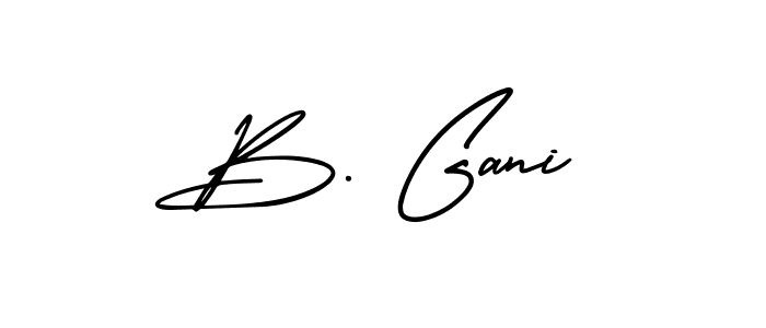 How to make B. Gani name signature. Use AmerikaSignatureDemo-Regular style for creating short signs online. This is the latest handwritten sign. B. Gani signature style 3 images and pictures png