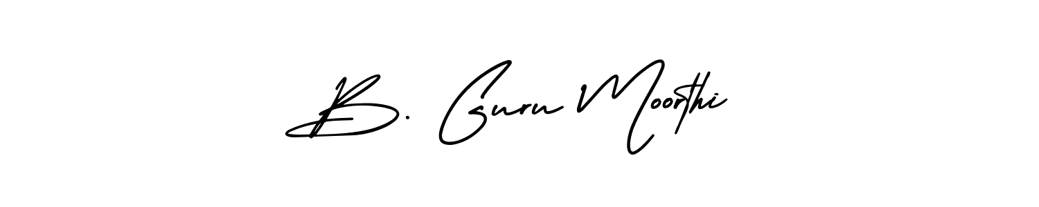 How to make B. Guru Moorthi name signature. Use AmerikaSignatureDemo-Regular style for creating short signs online. This is the latest handwritten sign. B. Guru Moorthi signature style 3 images and pictures png