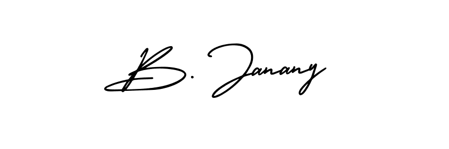 The best way (AmerikaSignatureDemo-Regular) to make a short signature is to pick only two or three words in your name. The name B. Janany include a total of six letters. For converting this name. B. Janany signature style 3 images and pictures png