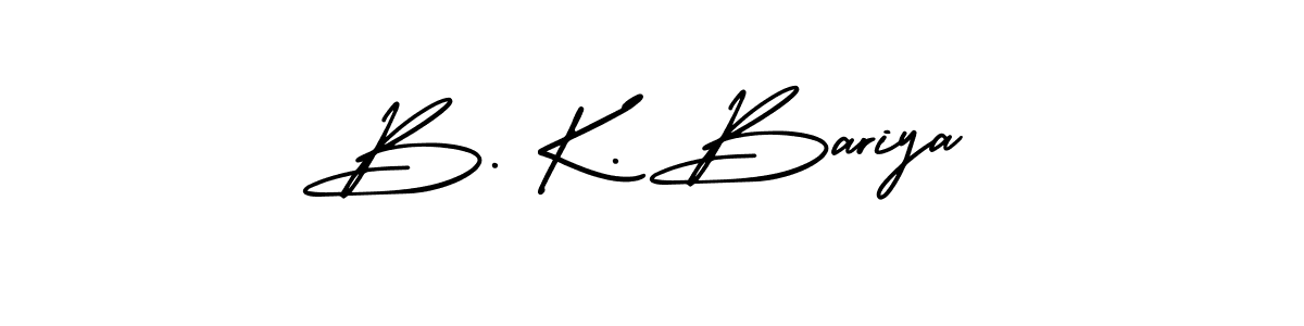 Similarly AmerikaSignatureDemo-Regular is the best handwritten signature design. Signature creator online .You can use it as an online autograph creator for name B. K. Bariya. B. K. Bariya signature style 3 images and pictures png