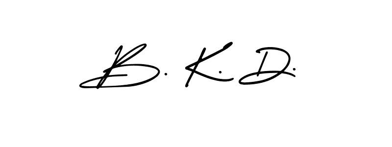 Design your own signature with our free online signature maker. With this signature software, you can create a handwritten (AmerikaSignatureDemo-Regular) signature for name B. K. D.. B. K. D. signature style 3 images and pictures png